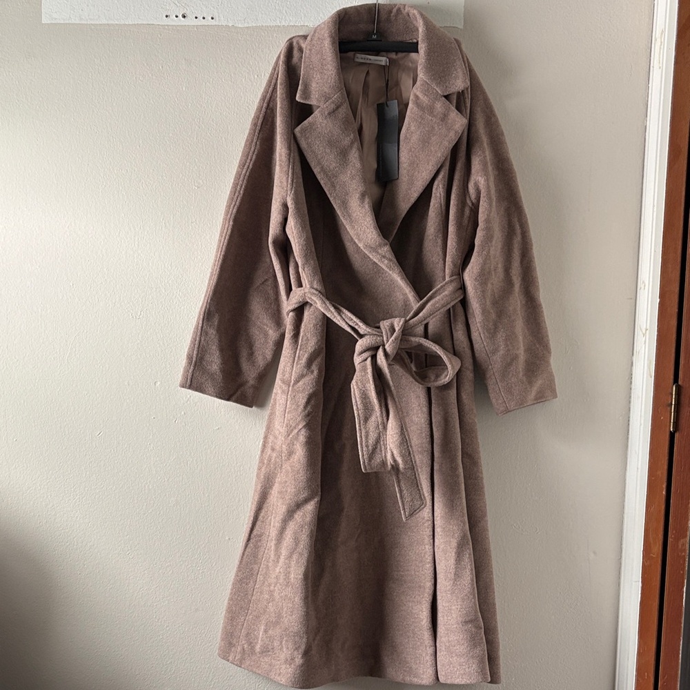 NWT S. Deer / Concept Brown Wool Blend Pea Coat